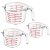 3 Glass Measuring Cups Set 1000,500,250 ml borosilcate scale glass cups JS5124-1/2/3