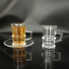 Crystal Glass Tea Cups with Saucer of 6 Coffee Mugs 100ml 3.7oz 