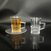 Crystal Glass Tea Cups with Saucer of 6 Coffee Mugs 100ml 3.7oz 