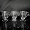 Vintage-Style Footed Glass Mugs – Clear Embossed Design JS2050-1/2/3