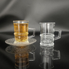 Crystal Glass Tea Cups with Saucer of 6 Coffee Mugs 100ml 3.7oz 