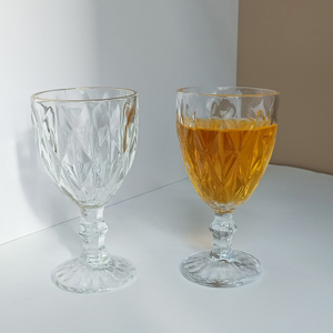 Diamond Clear Red/White Wine Glasses 300ml Stemed Glass JS3214