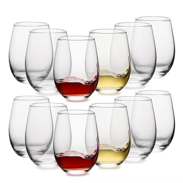 Old Fashion 20oz Stemless Red Wine Glasses 