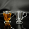 Vintage-Style Footed Glass Mugs – Clear Embossed Design JS2050-1/2/3
