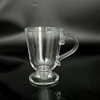 Vintage-Style Footed Glass Mugs – Clear Embossed Design JS2050-1/2/3