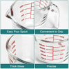 3 Glass Measuring Cups Set 1000,500,250 ml borosilcate scale glass cups JS5124-1/2/3