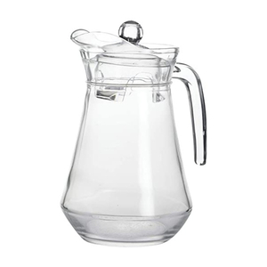 Plain Glass Pitcher 1.3L Water Glass Jug with Lid Juice Jugs 