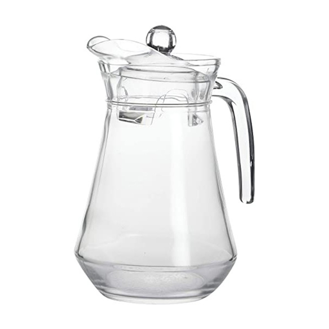 Plain Glass Pitcher 1.3L Water Glass Jug with Lid Juice Jugs 