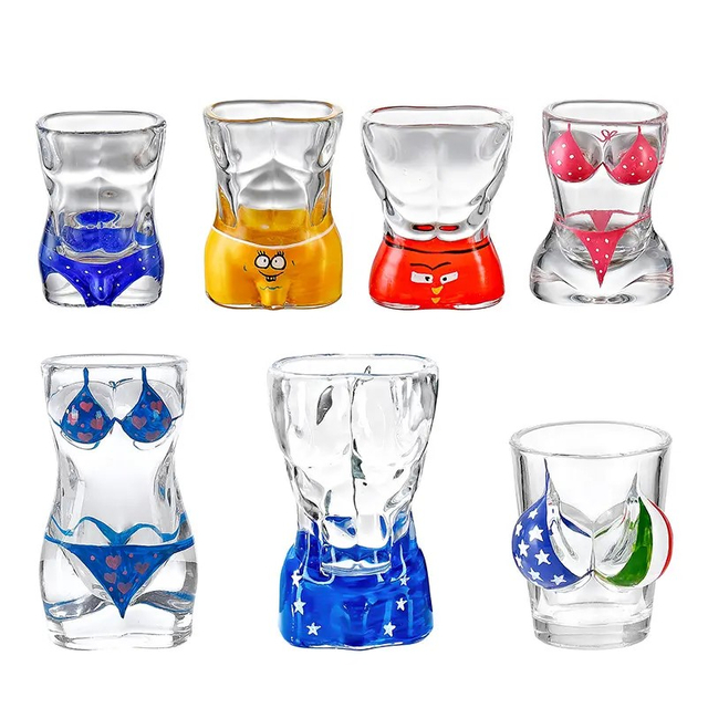 Jingshi Creative Human Body Shape Shot Glass Funny Bar Beer & Bikini Liquor Glass Tasting Cup Ins Style